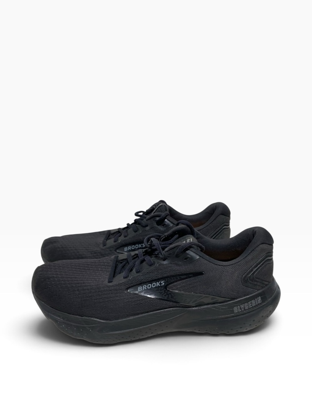 Men's Brooks #114191D020 Glycerin 21 Triple Black Running Shoes Sz 14